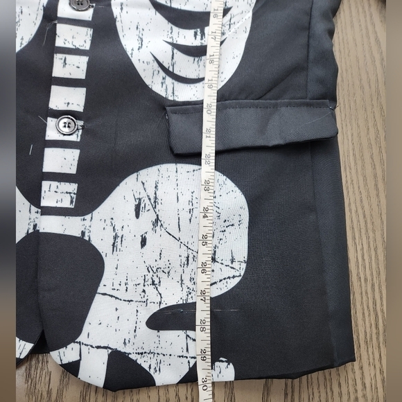 Skeleton Blazer Mens Large Black White - Picture 8 of 10